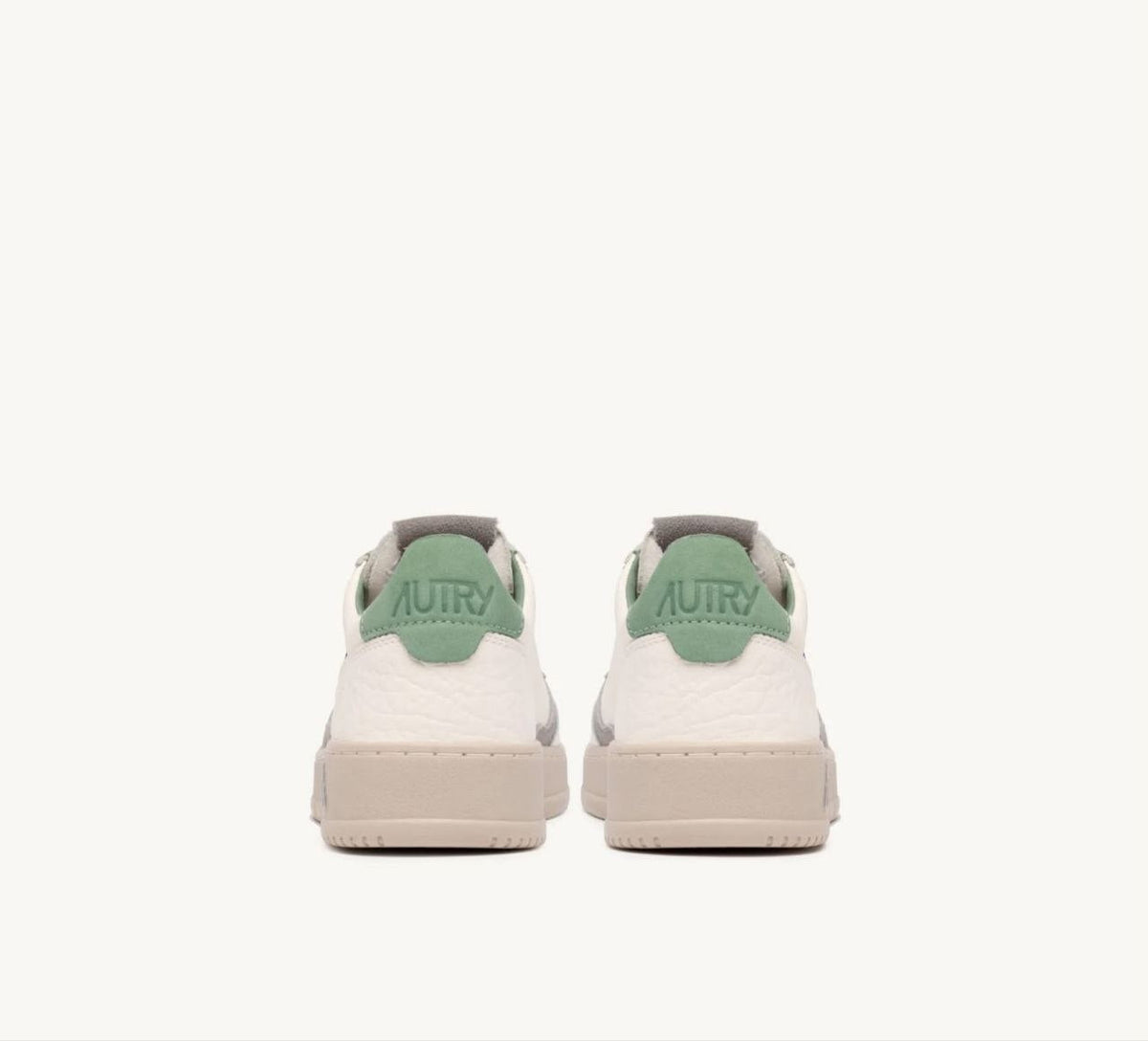 AUTRY SNEAKERS SNEAKERS MEDALIST LOW IN PELLE FEATHER GRAY E DARK SEA